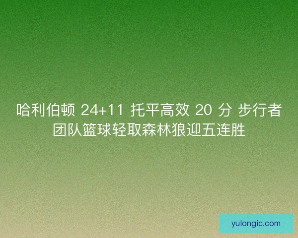 哈利伯顿 24+11 托平高效 20 分 步行者团队篮球轻取森林狼迎五连胜